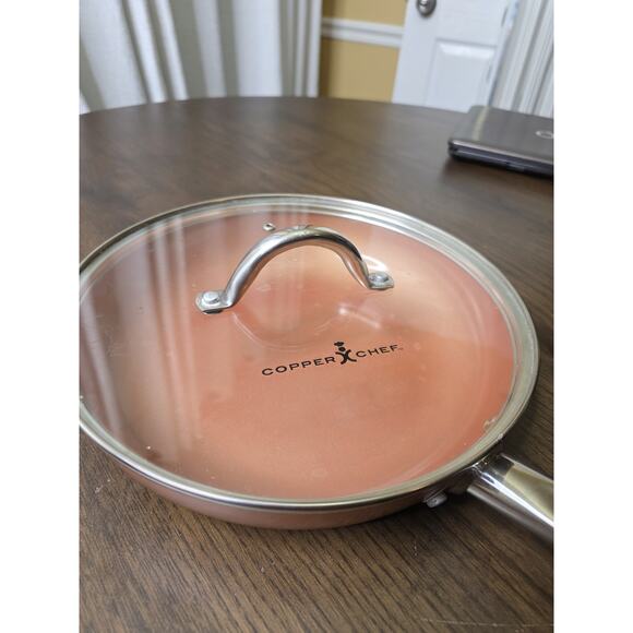 Copper Chef 10" Round Frying Pan w/ Glass Vented Lid Ceramic Non Stick Coating - Picture 4 of 16